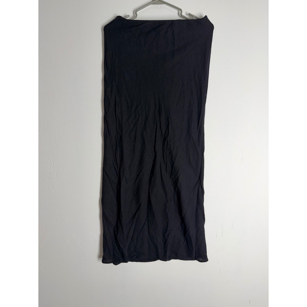 HM Divided Black Jersey Maxi Skirt Small Stretch Column Long Minimalist Goth